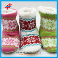 2015 hot sale ladies winter fashion super soft colorful pattern home half boot socks